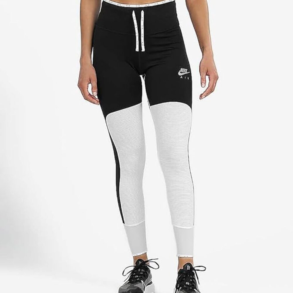 NWOT Nike Air Women's 7/8 Running Tights, Black and White, M